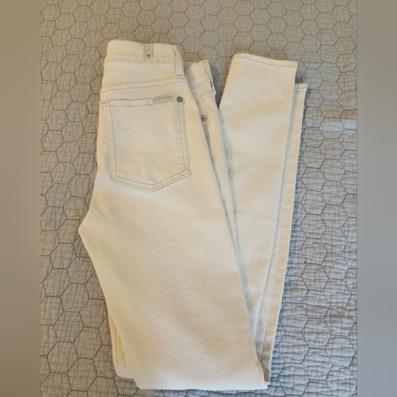 Unique 7 for All Mankind White Skinny Jeans: size 27 - Picture 3 of 14